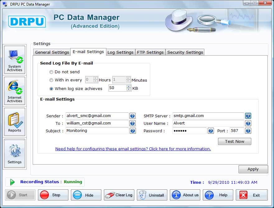 Screenshot of Drpu Pc Data Manager