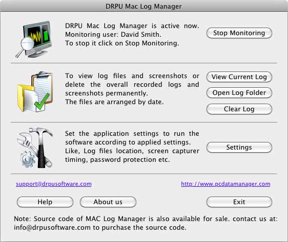 Screenshot of OS X Keylogger