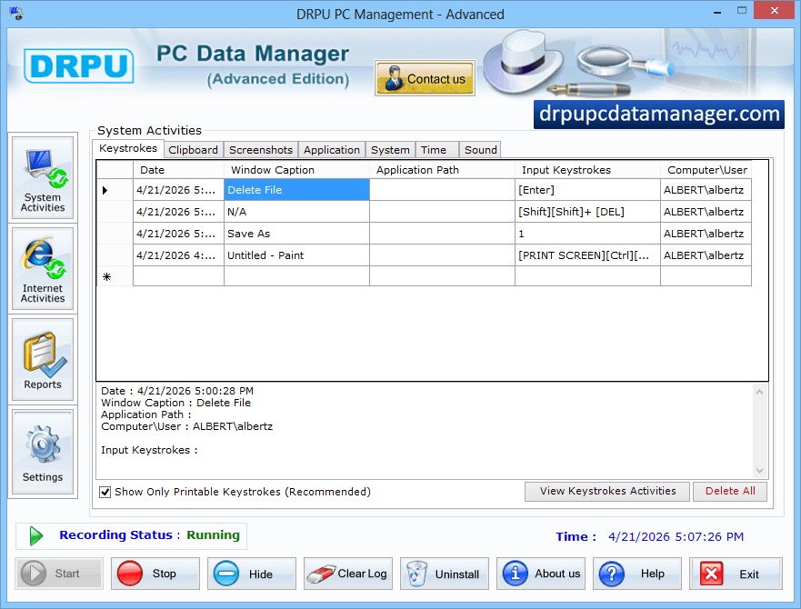 Advanced KeyLogger Software